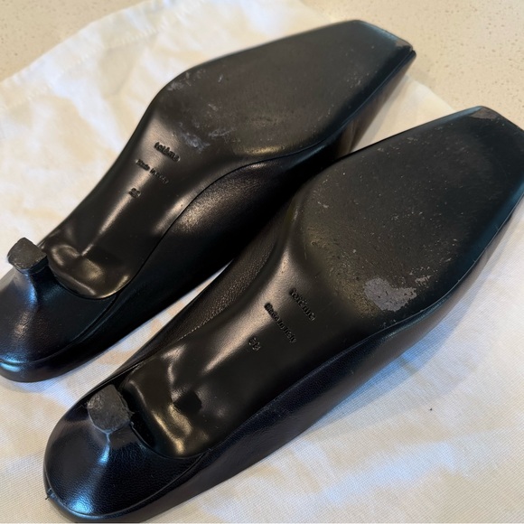 Toteme Mule Black 38 Square Toe Kitten Heel - Picture 10 of 12